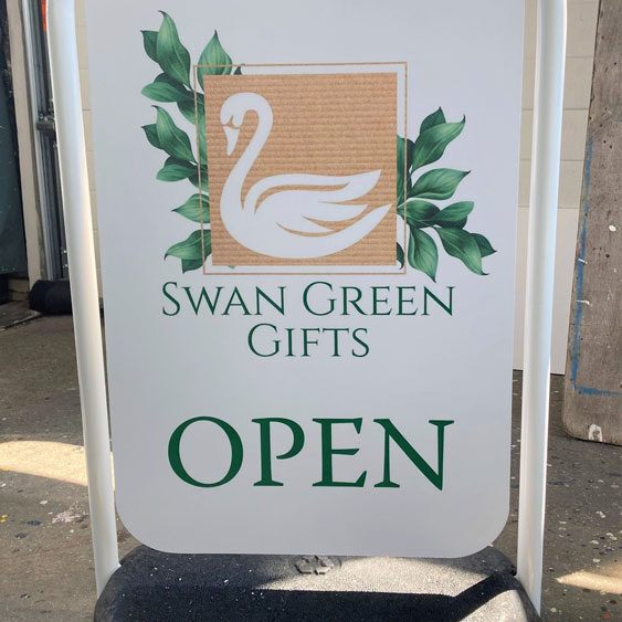 Swan Green Gifts Pavement Sign